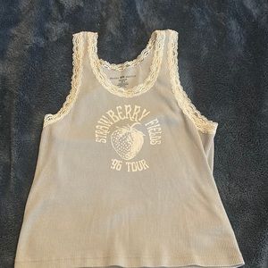 Brandy Melville Pastel Blue Strawberry fields Top